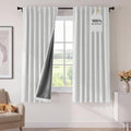 H.VERSAILTEX 100% Blackout Textured Curtains Back Tab 52x63 Greyish