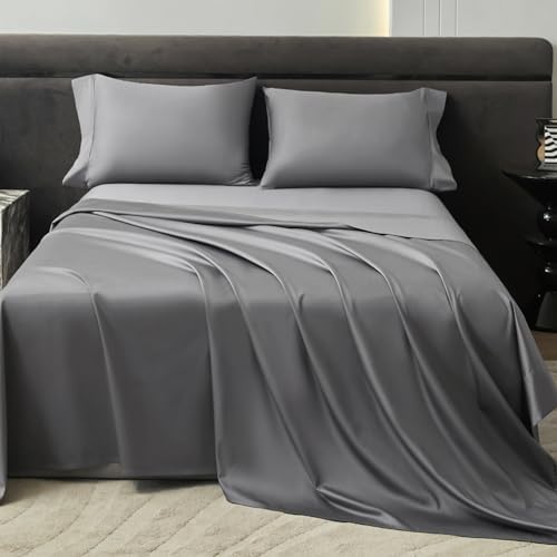 PURE ERA King Size Sheets Set Long Staple Cotton Sateen Cooling Bed