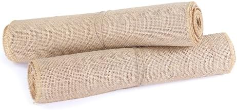 VDS Pack of 12, Burlap Table Runner 100% Natural Jute Rustic Hessian