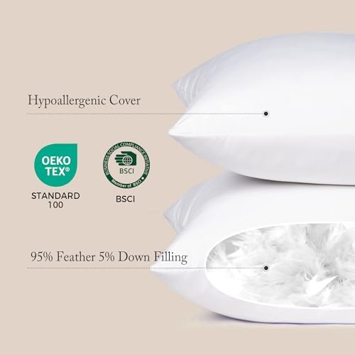 puredown® Lumbar Pillow Inserts 12 x 20 (Pack of 2, White), Filled