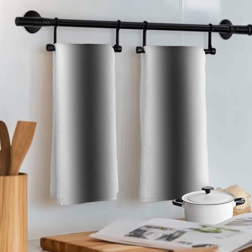 Kitchen Towels Dish Cloths 4 Pack 18x28in,Farm Grey White Gradient