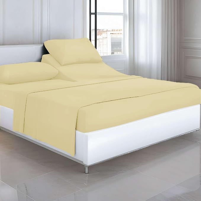 4Pcs Split Top King Size Sheets Sets for Adjustable Bed 100% Egyptian