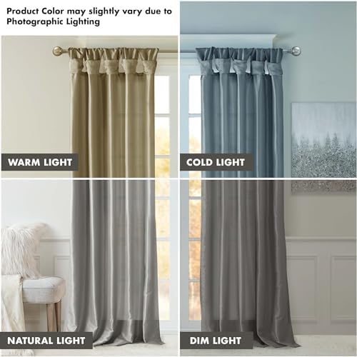 Madison Park Faux Silk Curtain Single Panel for Privacy, 50x120