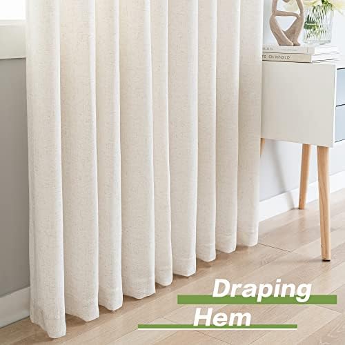 Faux Linen Pinch Pleat Curtains 108 inches Long Double Pinch Pleated