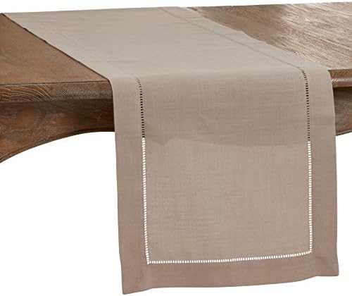 SARO LIFESTYLE Classic Hemstitch Table Runner - Elegant Everyday Table