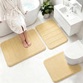 Memory Foam Bath Mat Set 3 Piece,Super Soft Absorbent Bathroom Rug Non