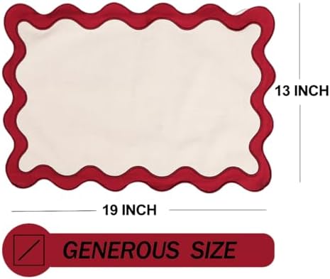 Placemats Set of 4, 13 x 19 Inch Cotton Table Placemats Washable Heat