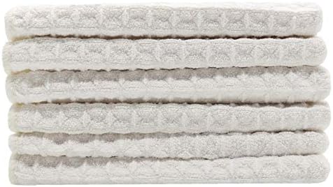 Microfiber Kitchen Cleaning Cloth, 12inch X 12inch, 6 Pack, Beige