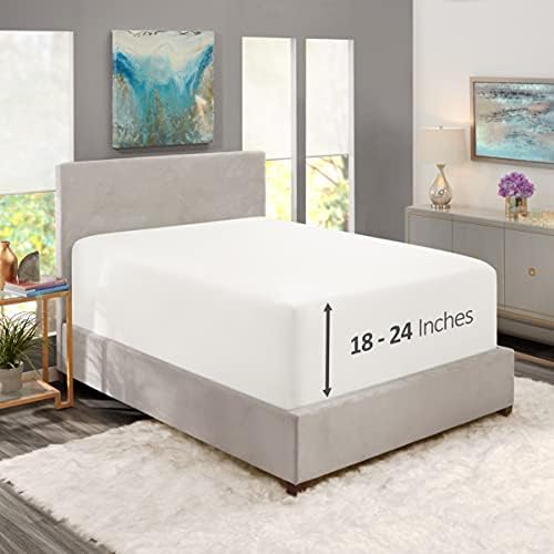 Hearth & Harbor Extra Deep Pocket California King Fitted Sheet, White