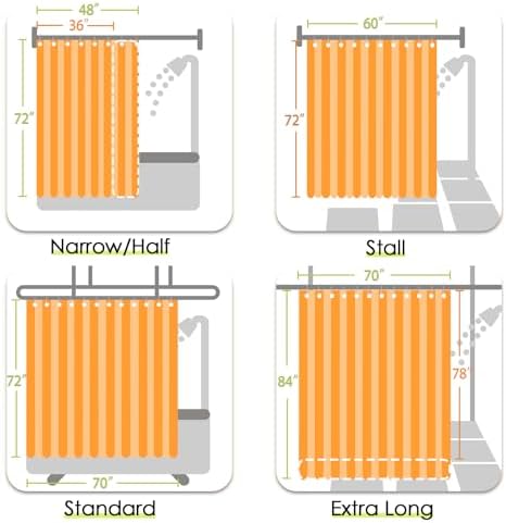 jinchan Ombre Cloudy Grey Shower Curtain for Bathroom 70x72 Inch 12