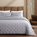 Viscose from Bamboo Shell Dream Quilt Set Twin, Silver Grey