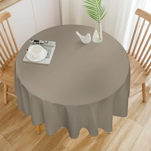 Solid Color Linen Beige Tablecloth Washable Dinng Table Covers