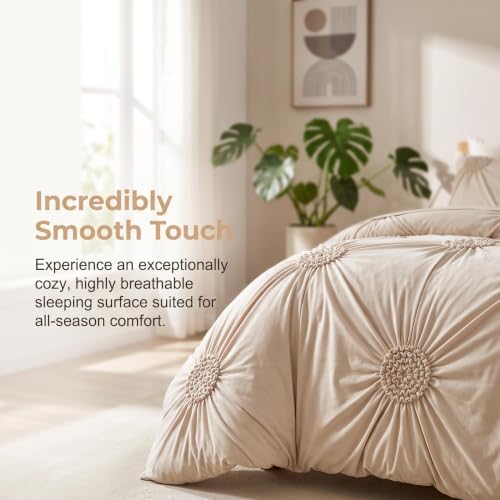 2026 Upgraded Elegant Pinch Pleat Duvet Cover Set, Soft Touch Pinch