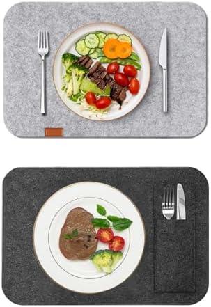 Multipurpose Felt Placemat Bundle 6PCs Stainproof Thermal Insulation