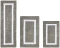 TRP Cotton Tufted Gray White Bathroom Rugs Sets 3 Piece