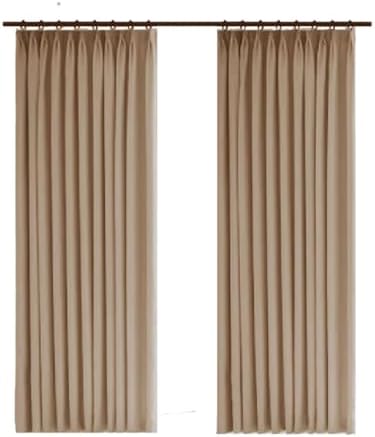 Light Brown Curtain Drapes for Bedroom Grommet Set of 2, Linen Yarn