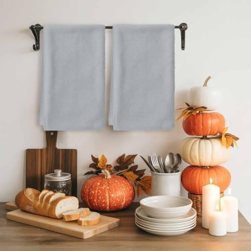 Gray Solid Color Kitchen Towels, 4 Pack Dish Towels for Kitchen