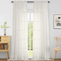Extra Wide Ivory Sheer Curtains for Windows 108 inches Long
