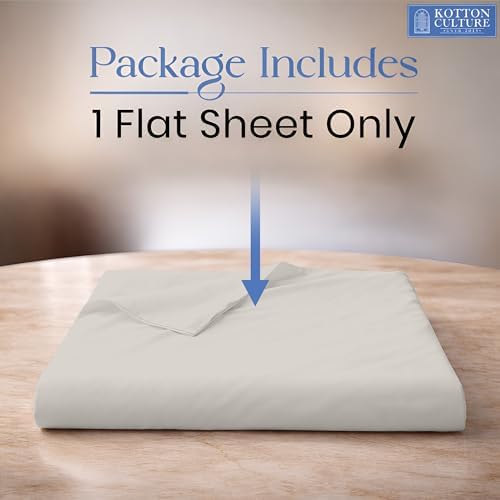 Kotton Culture 100% Egyptian Cotton 1 Pc Flat Sheet - 600 Thread
