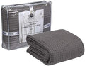 HILLFAIR 100% Combed Cotton Blanket– King Size Bed Blankets– Warm Soft