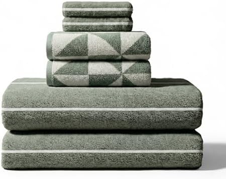 Italic Deia Luxury 600 GSM 6 Piece Towel Set – 2 Bath Towels, 2 Hand