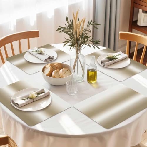 Placemats Set of 6 Abstract Gradient Khaki Beige Heat-Proof
