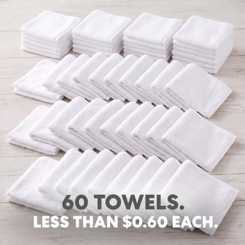Simpli-Magic Cotton Terry Towels 14"x17" (60 Pack) – Highly Absorbent