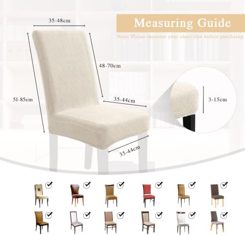 Chair Covers for Dining Chairs,Kitchen Chairs Cover Set of 6,Beige