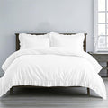 Kotton Culture 3 Pc White Ruffle Trim Duvet Cover Set King Size-100%
