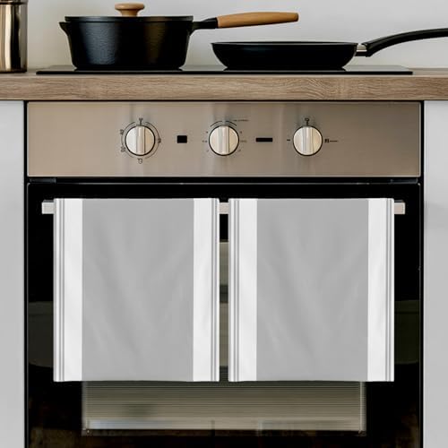 Farmhouse Grey Kitchen Towels Set of 4, Absorbent Microfiber Soft Dish