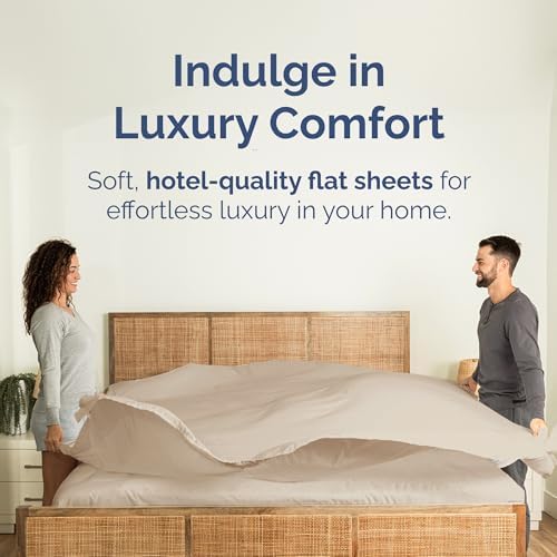 Queen Flat Sheet - Single Top Flat Sheet Only - Soft & Cooling - Cream