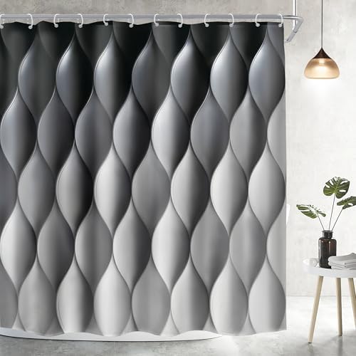 Gray Ombre Shower Curtain Modern Abstract Grey Bathroom Decor 72x72