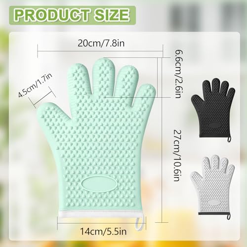 2Pack Oven Mitts Heat Resistant,Silicone Oven Gloves with