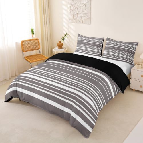 Erosebridal Geometric Striped King Duvet Cover for Kids Teens Adults