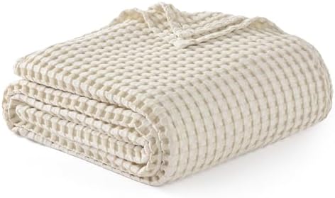 Bedsure Cooling Cotton Waffle Blanket Bundle Cooling Sheets King