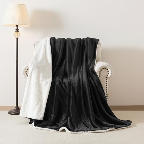 WDCOZY Sherpa Fleece Throw Blanket 90"x90", Soft Fuzzy Bed Blankets