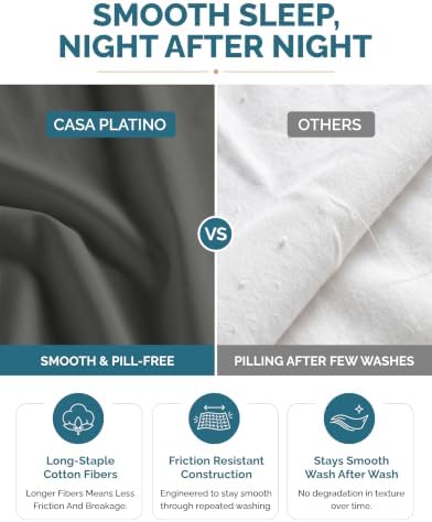 Casa Platino King Sized Sheets – 6 Piece King Size Sheets Set, Ultra