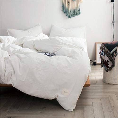 3-piece Bedding Set 100% Natural Washed Cotton Linen Like Textured