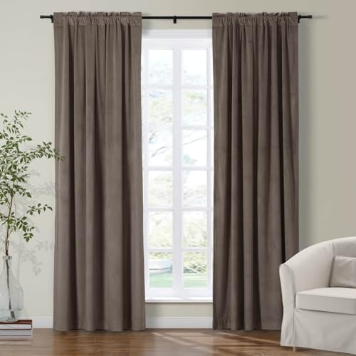 Drapifytex 84 Inches Long by 72 Inches Wide Room Darkening Brown