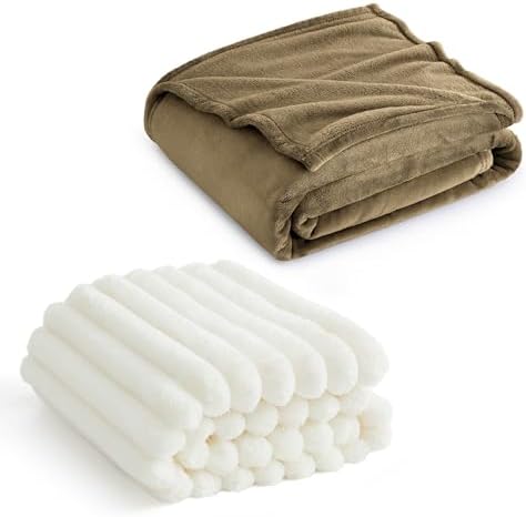 Bedsure Fleece Blankets King Size Camel&King Size Blanket for