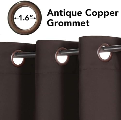 H.VERSAILTEX Brown Blackout Curtains for Bedroom Thermal Insulated