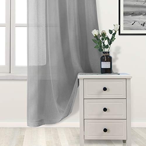 DWCN Semi Sheer Curtains, Grommet Top Window Curtains for Bedroom