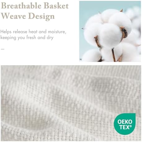 Madison Park 100% Cotton Breathable Queen Size Blanket for Bed, Cream