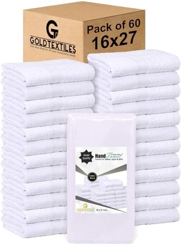 White 16x27 Inch Cotton Blend Economy Hand Towels Salon/Gym/Hotel