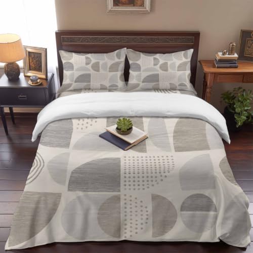 Textured Bohemian Shapes Full Duvet Cover Set - 4 Pcs Comforter Cover