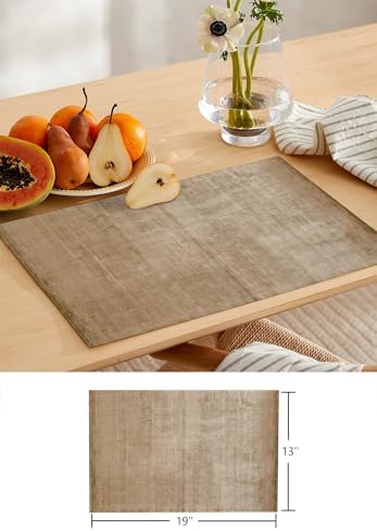 Table Runner and Placemats Set of 6 Beige Linen Table Runner with