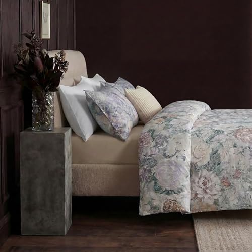 100% Cotton Duvet Cover Queen Size – Grey&Green Watercolor Floral