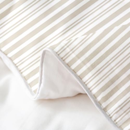 Castle Fairy Beige Striped 100% Cotton Duvet Cover Set King