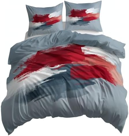 Duvet Cover Queen Size Modern Abstract Brush Stroke Artistic Design