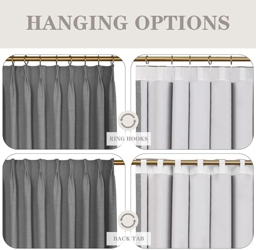 Pinch Pleated Full Blackout Curtains, 108 Inches Long, 1 Panel